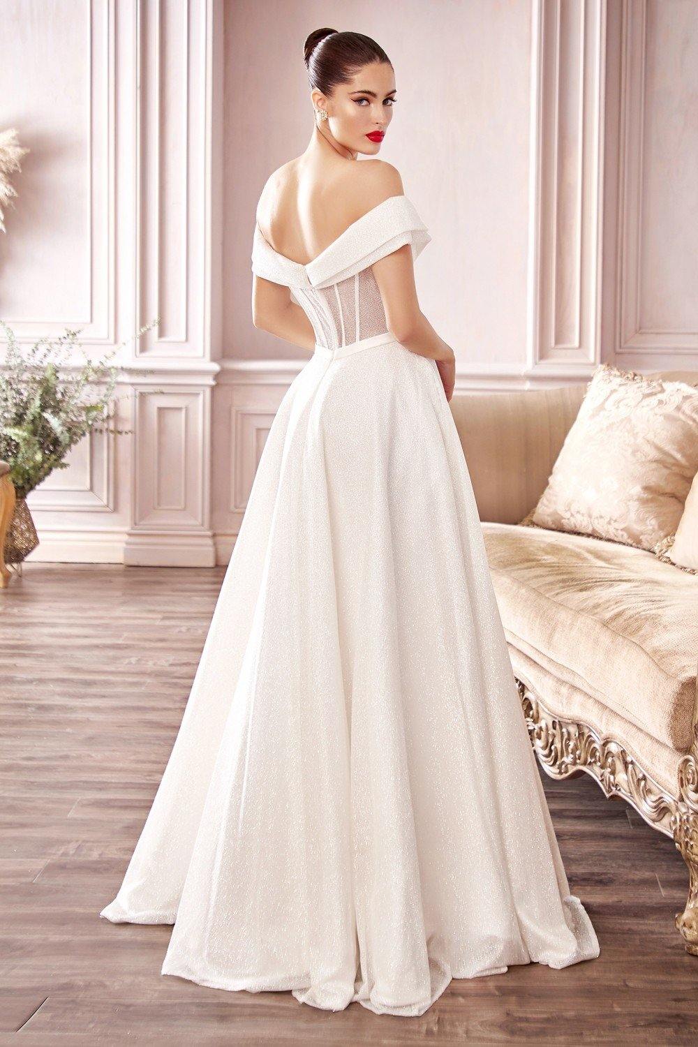 Robe de mariée longue à paillettes grande taille