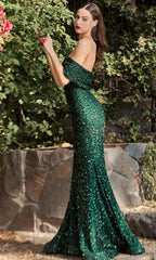 One-shoulder long slim sexy mermaid evening dress