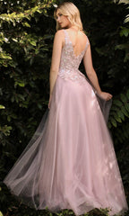 Robe longue sans manches à col en V