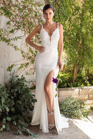 Robe de mariée longue blanche de cérémonie