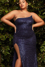 Sleeveless Plus size Sequin Gown