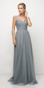Robe trapèze sans manches à haut plissé