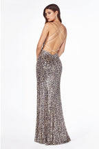 Vestido de fiesta largo, sexy y ajustado con lentejuelas
