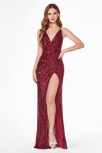 Vestido de fiesta largo, sexy y ajustado con lentejuelas