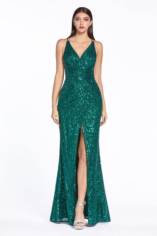 Robe de bal longue et moulante à sequins sexy