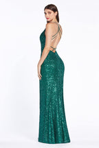 Vestido de fiesta largo, sexy y ajustado con lentejuelas