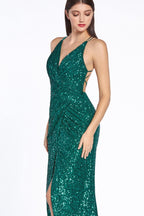 Vestido de fiesta largo, sexy y ajustado con lentejuelas