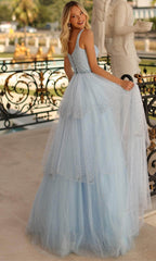 Robe de soirée à volants décolleté en cœur