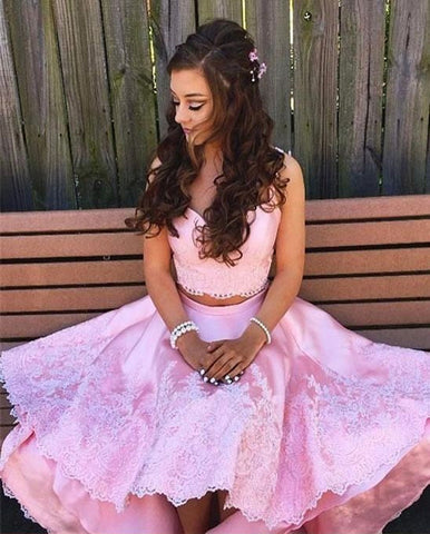 Vestido de fiesta clásico de dos piezas con corte asimétrico y línea A