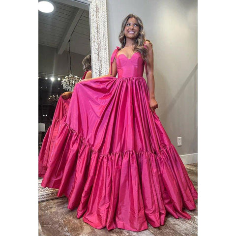 Classic & Timeless A-Line Straps Ruffles Formal Party Prom Dress