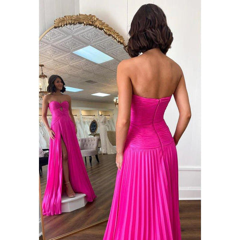 Classic & Timeless Off-Shoudler Sleeveless Side Slit A-LIne Party Prom Dress