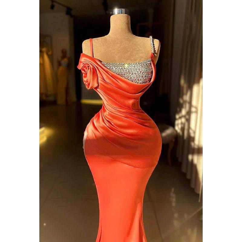 Robe de soirée froncée à bretelles, manches courtes, fente latérale, classique et intemporelle
