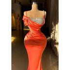 Robe de soirée froncée à bretelles, manches courtes, fente latérale, classique et intemporelle