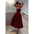 Robe de bal classique et intemporelle à col en V sans manches, coupe trapèze