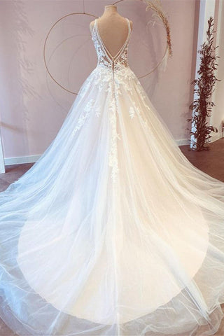 Elegantes vestidos de novia largos de princesa con escote corazón, tul, apliques y encaje