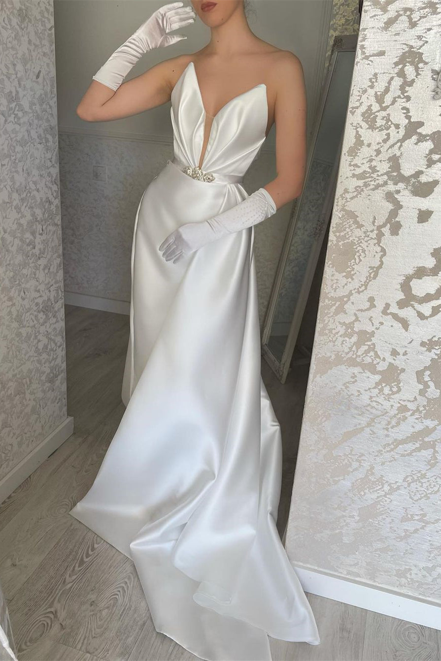 Classy V-neck Sleeveless Evening Party Gowns
