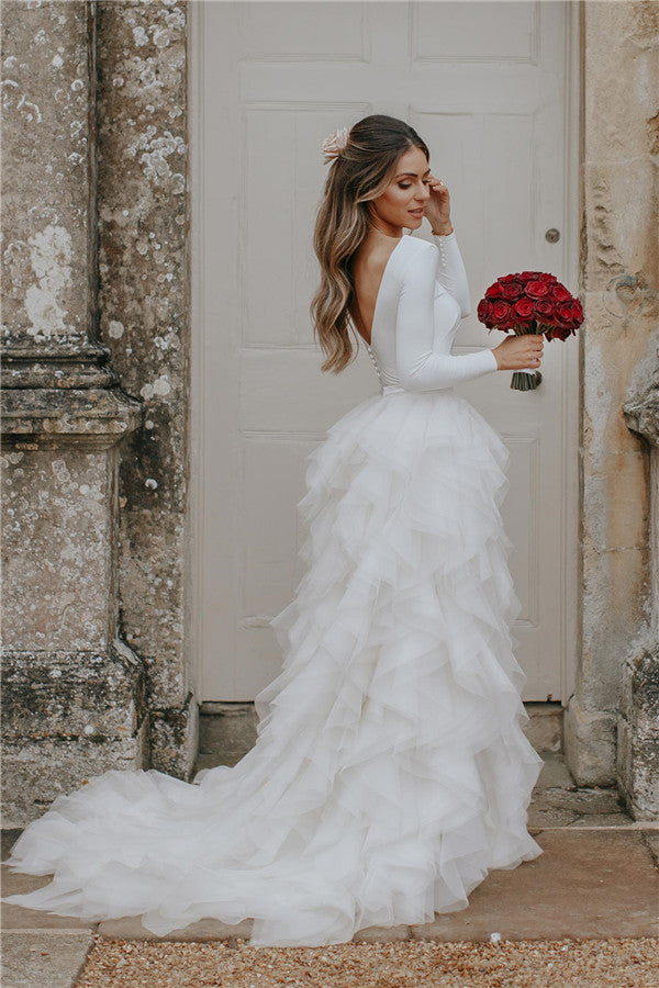 Classy  Wedding Dress Sleeveless plit