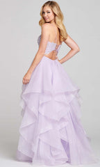 Tiered Skirt Prom Gown
