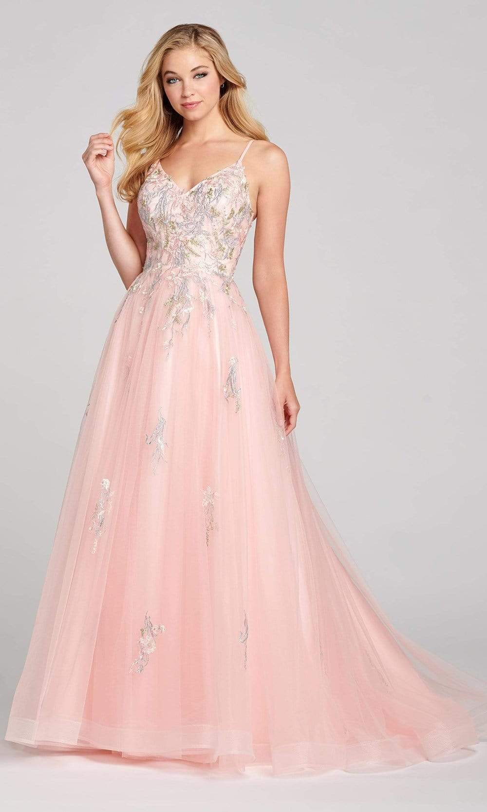 Lace Applique Gossamer A-Line Gown