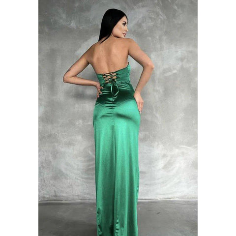 Couture & Elegant Sheath/Column Off-Shoudler Sleeveless Side Slit Ruched Party Prom Dress
