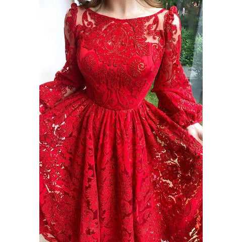 Couture & Ornate A-Line Long Sleeves Printed Formal Party Prom Dress