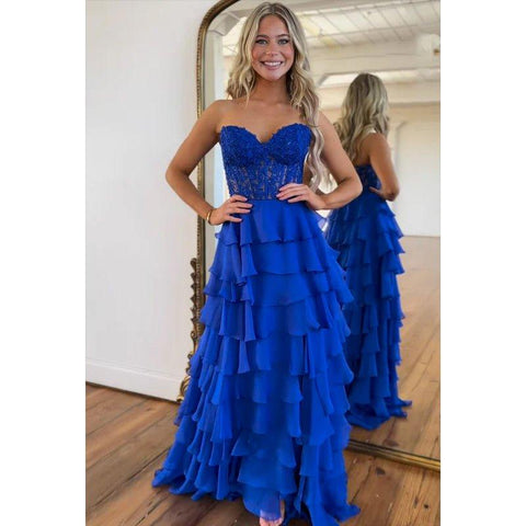 Couture & Ornate A-line Sweetheart Ruched Sleevelss Formal Party Prom Dress