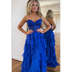 Couture & Ornate A-line Sweetheart Ruched Sleevelss Formal Party Prom Dress