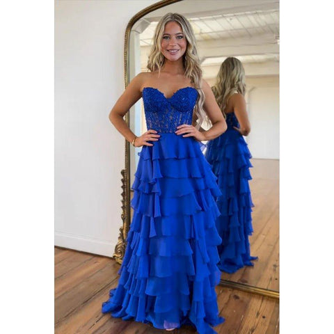 Couture & Ornate A-line Sweetheart Ruched Sleevelss Formal Party Prom Dress