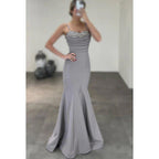 Couture & Ornate Spaghetti Straps Trumpet Sweetheart Party Prom Dress With Rhinestones