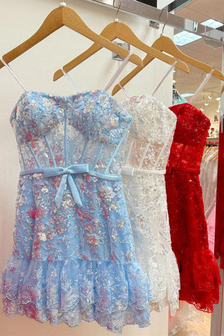 Vestido corto de corte recto sin tirantes estilo corsé para baile de bienvenida