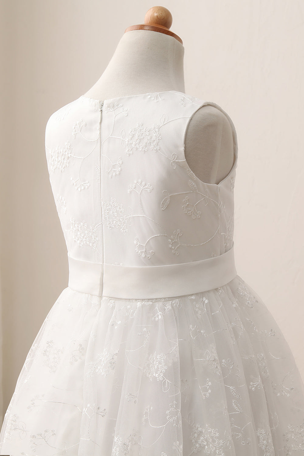 Lindos vestidos largos de encaje joya sin mangas para niña de las flores