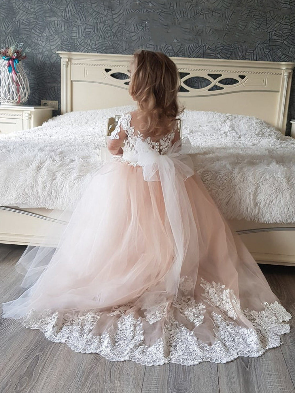 Robes longues de demoiselle d'honneur style bohème, mignonnes et à manches