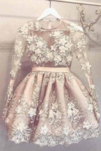 Cute Long Sleeve Homecoming Dress Short Prom Dress Party Dress PD362