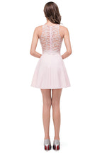 Lindos vestidos de dama de honor cortos, de corte A y con apliques
