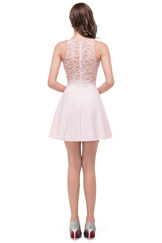 Cute Mini A-line Crew Appliques Bridesmaid Dresses