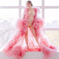 6108#Vestido de maternidad con volantes Batas para sesión de fotos de maternidad