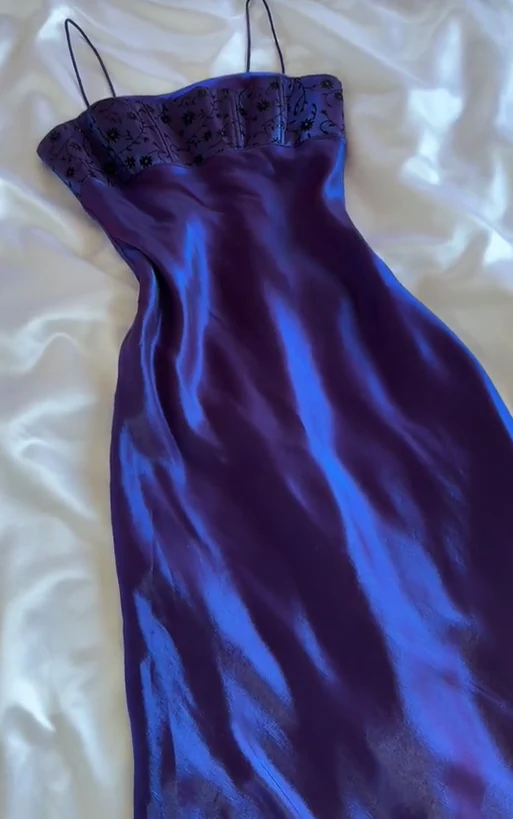 Magnifique robe de bal longue en satin violet, coupe trapèze, robe de soirée formelle Y7510