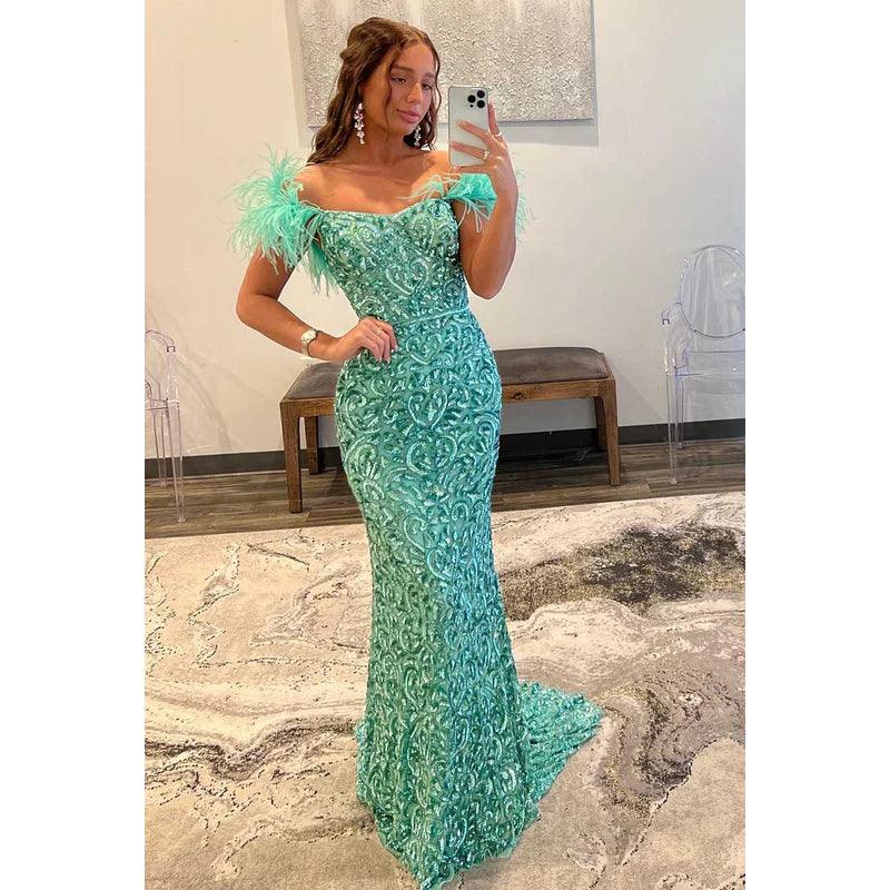 Robe de soirée longue sirène en satin sans manches avec paillettes