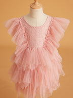 Vestido corto/mini de tul y encaje (2003227815) 
