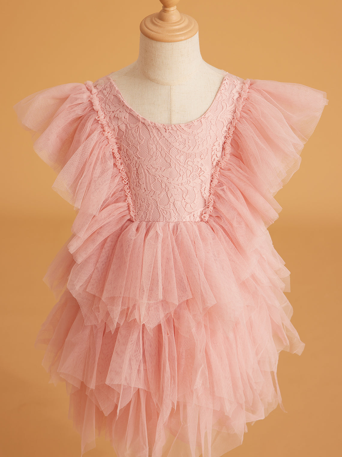 Vestido corto/mini de tul y encaje (2003227815) 