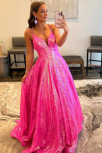 Robe de bal longue à paillettes