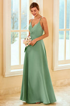 Robe de demoiselle d'honneur longue avec fente