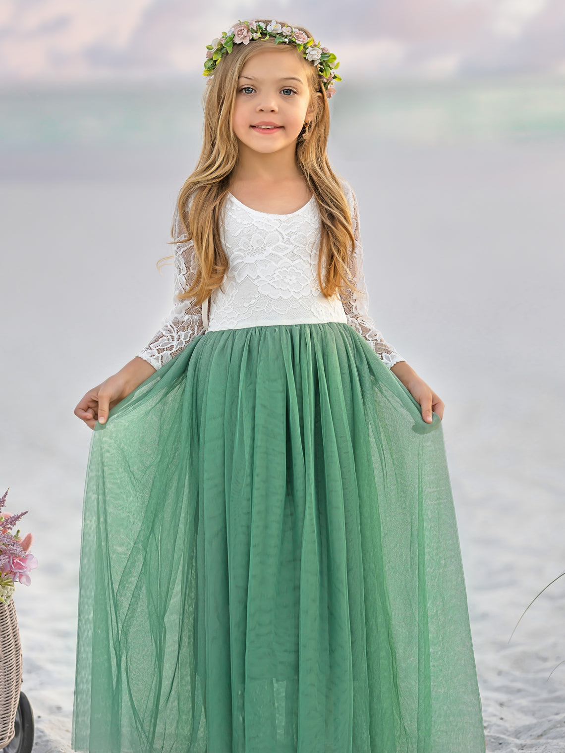 Vestido de niña de las flores, corte recto, tutú, espalda de encaje con peonías, estilo peonía, para fiesta. 