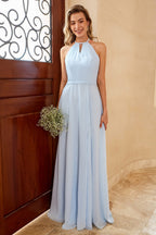 Vestido de dama de honor marrón óxido con espalda descubierta
