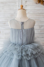Vestido de princesa/vestido de tul hasta la rodilla para niña de las flores 