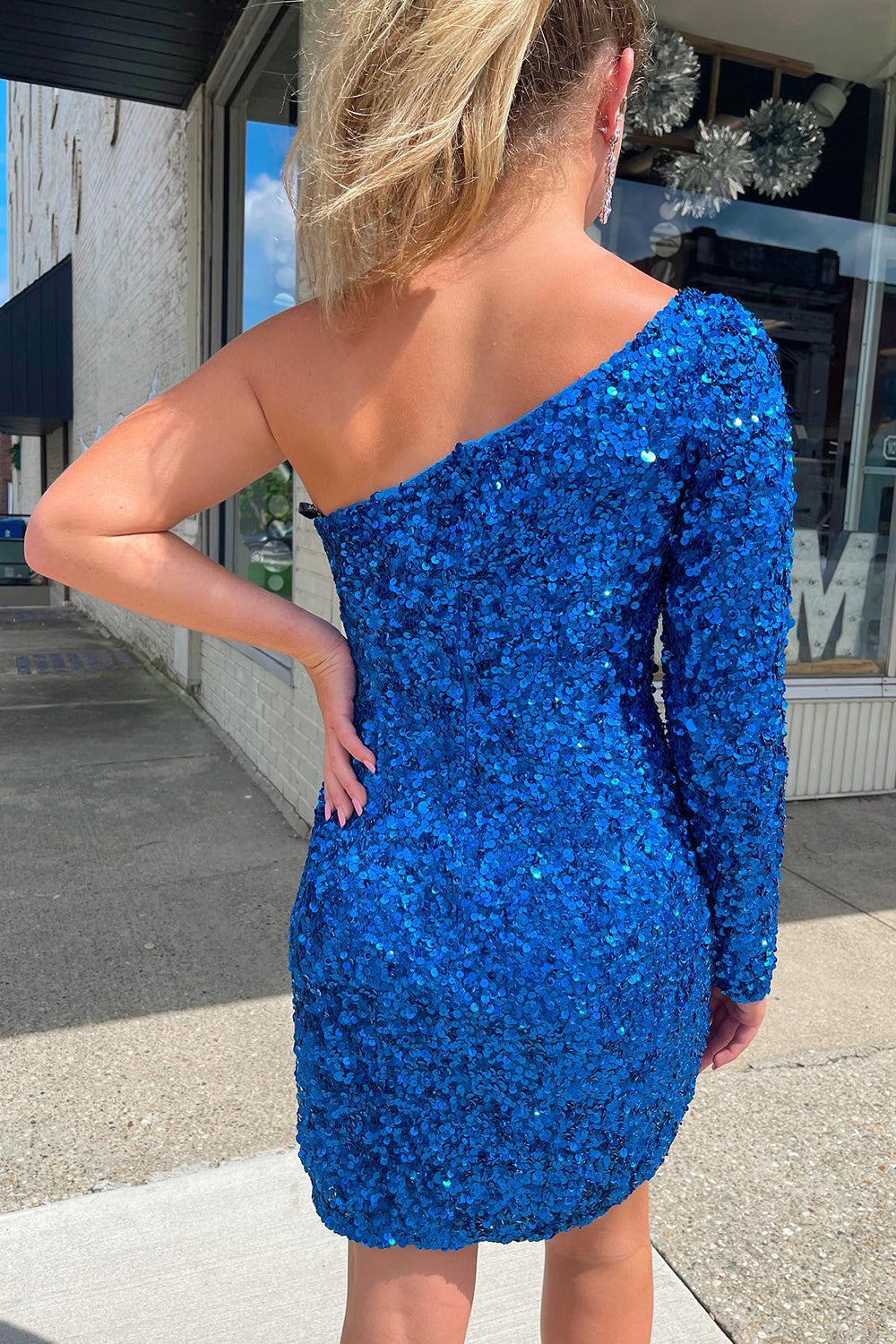 Sequins Homecoming Dress with Sleeves