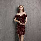 V Neck Little Evening Dress – Elegant Short Socialite Nightclub Women's Party Dress
