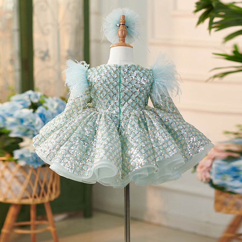 Vestido de tul con lentejuelas hasta la rodilla para bebé niña 