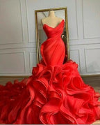 Robe de mariée longue traîne en organza à volants et jupe à étages, grande taille, robe de bal Y47