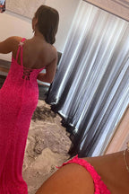 Royal Blue Stars Sequins Prom Dress